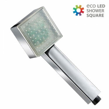 Kvadratinė Eco dušo galvutė su LED šviesomis