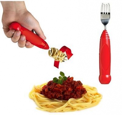 Šakutė spagečiams su sukama rankena