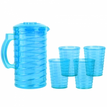 Ąsotis su 4 plastikiniais puodeliais (galimi spalvų pasirinkimai)