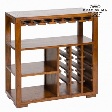 F-229 spinta vynui su medinėmis lentynomis - Serious Line Kolekcija by Bravissima Kitchen