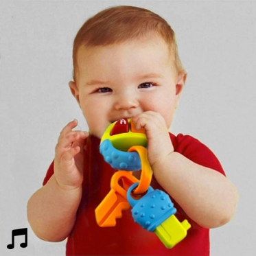 Barškutis-kramtukas su garsais kūdikiams