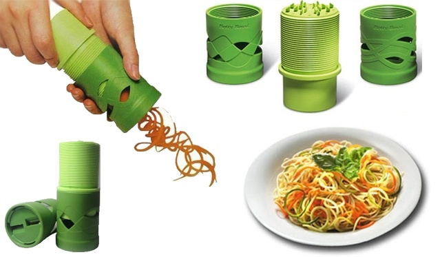 Daržovės, virstančios spagečiais! Daržovių ir vaisių pjaustyklė!