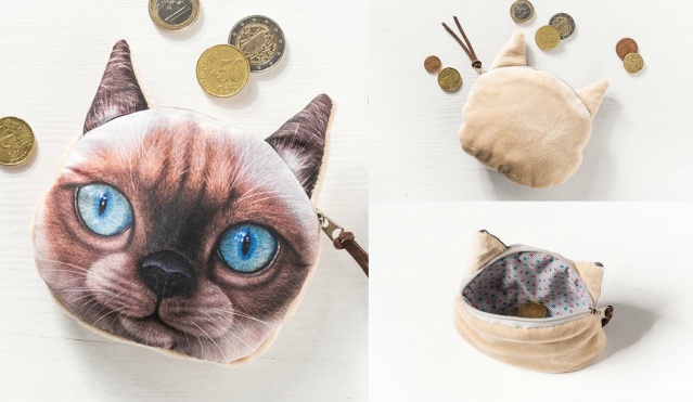 3D piniginė monetoms su katės atvaizdu 