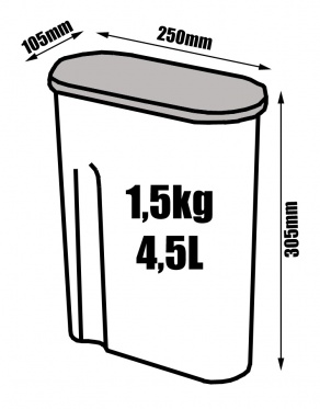 Augintinių sauso maisto laikymo indas 1,5 kg, CURVER 
