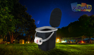 Patogus nešiojamasis mini tualetas su dangčiu "Branq", 22 l