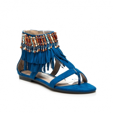 Mėlyni moteriški batai su kutais