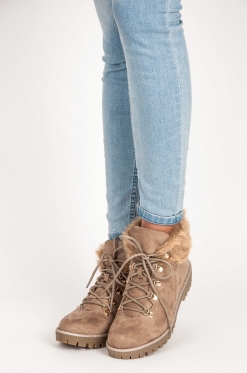 Kūno spalvos moteriški žieminiai batai