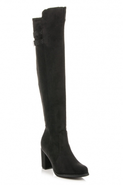 Juodos spalvos moteriški sezoniniai batai aukštu aulu