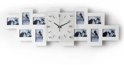 Modernaus dizaino nuotraukų rėmelis su laikrodžiu