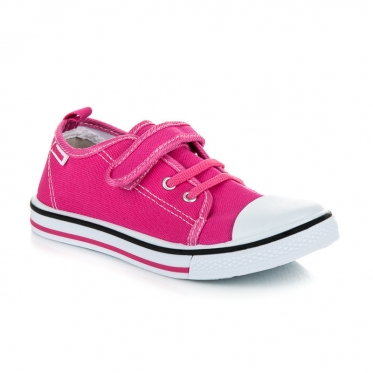 Rožiniai vaikiški batai su lipdukais