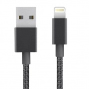 Juodas lankstus USB laidas skirtas iPhone 5, 5S, SE, 6, 7, iPad