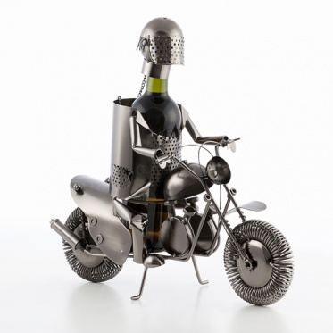 Metalinis vyno butelio laikiklis "Biker by Homania"