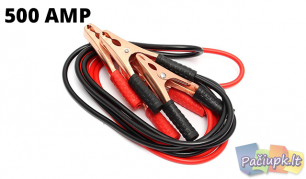 Laidai automobiliui užvesti 500 AMP
