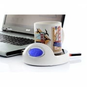 USB puodelio šildytuvas su LCD laikrodžiu