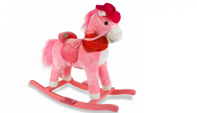 Rožinės spalvos supamas arkliukas