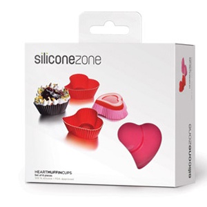 "SiliconeZone" silikoninė kepimo formelė "Širdelės", 6 vnt
