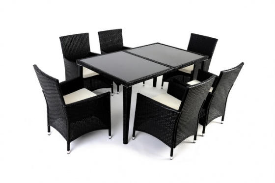 Lauko valgomojo baldų komplektas "Furnide Dark Brown"