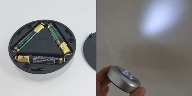Lengvai pritvirtinamas šviestuvas su 3 LED lemputėmis "Stick n click"
