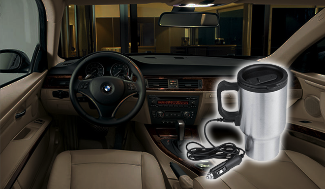 Praktiškas automobilinis termo puodelis su įkrovikliu