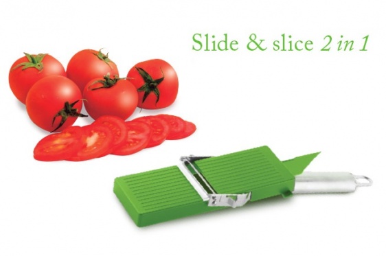Vaisių ir daržovių skustukas pjaustyklė Slide & Slice (du viename)