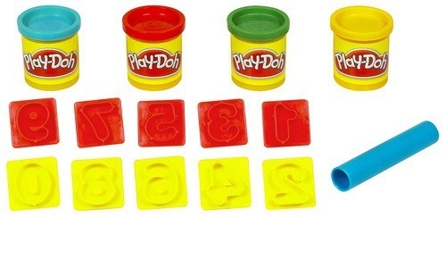"Play-Doh" plastilino rinkinys kibirėlyje su skaičių formelėmis