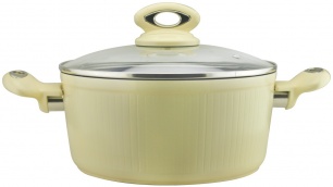 Puodas su keramine danga 4,4L "King Hoff" (baltas)