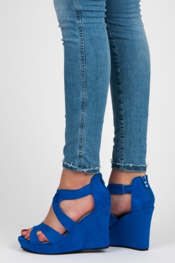 Mėlyni moteriški batai su platforma