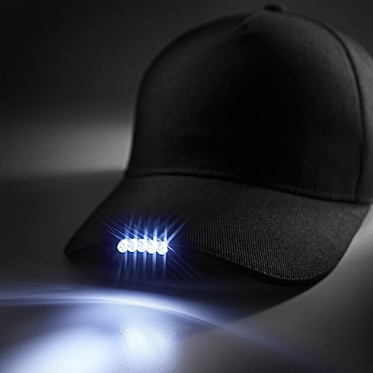 Ant kepurės tvirtinamas 5 LED lempučių prožektorius