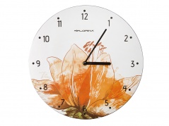 Sieninis laikrodis "Floris" su oranžine gėle Sieninis laikrodis "Floris" su oranžine gėle