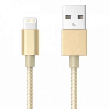 Auksinis lankstus USB laidas skirtas iPhone 5, 5S, SE, 6, 7, iPad