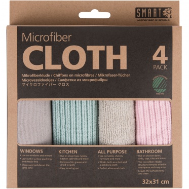 Mikropluošto šluosčių rinkinys "Smart Microfiber Cloth", 4 vnt.