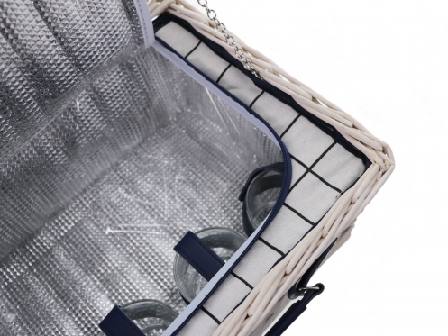 Iškylos krepšys-komplektas su šaltkrepšiu 4 žmonėms, 40 x 18 x 28 cm