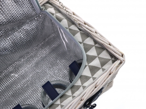Iškylos krepšys-komplektas su šaltkrepšiu 4 žmonėms, 40 x 18 x 28 cm