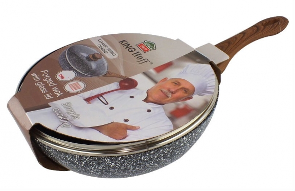 "King Hoff" wok keptuvė su dangčiu, Ø 28 x 7,5 cm