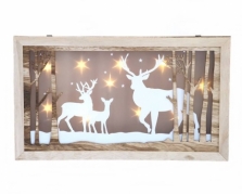 3D paveikslas su LED apšvietimu "Žiemos elniai", 26 x 45 cm 3D paveikslas su LED apšvietimu "Žiemos elniai", 26 x 45 cm