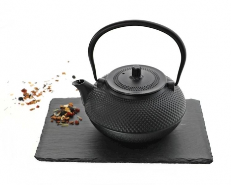 Juodas japoniško stiliaus ketaus arbatinukas, 1,5 l