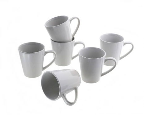 Baltų porcelianinių puodelių rinkinys, 275 ml