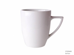 Baltas porcelianinis puodelis su rankena, 275 ml Baltas porcelianinis puodelis su rankena, 275 ml