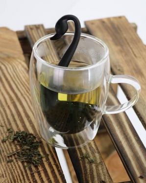 Plastikinis arbatos sietelis "Gulbė", 13 x 6 x 2,5 cm
