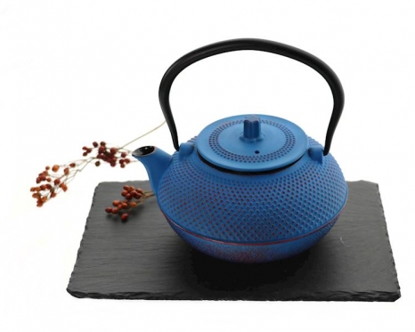 Mėlynas japoniško stiliaus ketaus arbatinukas, 1,5 l