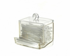 Elegantiška plastikinė dėžutė ausų krapštukams, 10,5 x 9 x 6,5 cm Elegantiška plastikinė dėžutė ausų krapštukams, 10,5 x 9 x 6,5 cm