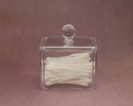 Elegantiška plastikinė dėžutė kosmetikos priemonėms, 11,5 x 9 x 9 cm
