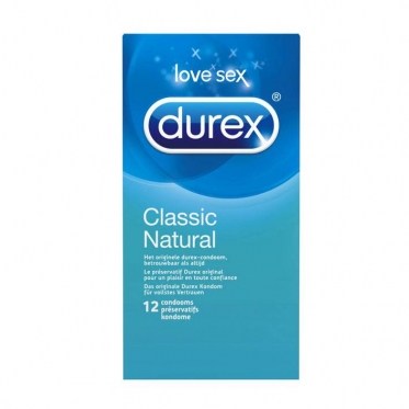 Prezervatyvai "Durex" Classic Natural, 12 vnt