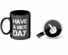 Puodelis "Have a Nice Day", Juodas Puodelis "Have a Nice Day", Juodas