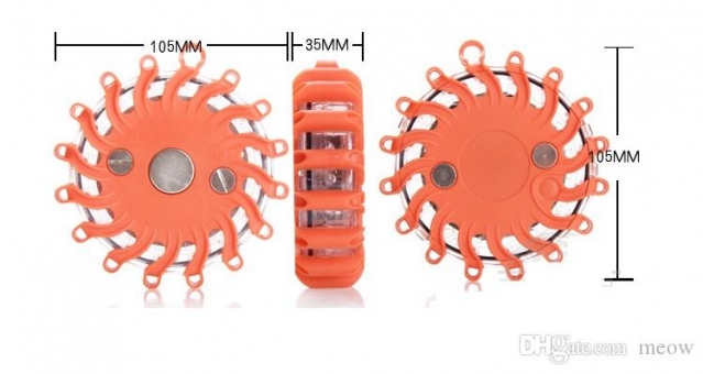 16 LED nelaimingo atsitikimo įspėjamasis žibintas, 10,5 x 3,5 cm