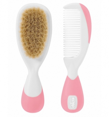 "Chicco" šepetys ir šukos, (rožiniai)