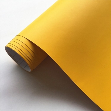 Lygaus matinio paviršiaus termoplastinė plėvelė automobilio kėbului, 1,52 x 30 m (geltona)