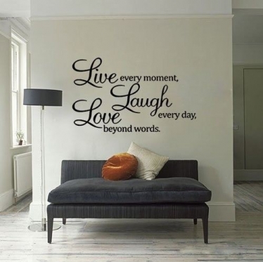 Lipdukas sienų dekoravimui "Live Laught Love", 60 x 40 cm