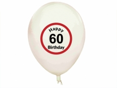 Balionai "Happy Birthday 60", 5 vnt Balionai "Happy Birthday 60", 5 vnt