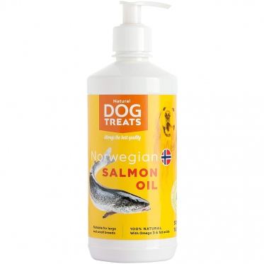 Natūralus šalto spaudimo lašišos aliejus šunims "Natural Dog Treats", 500 ml